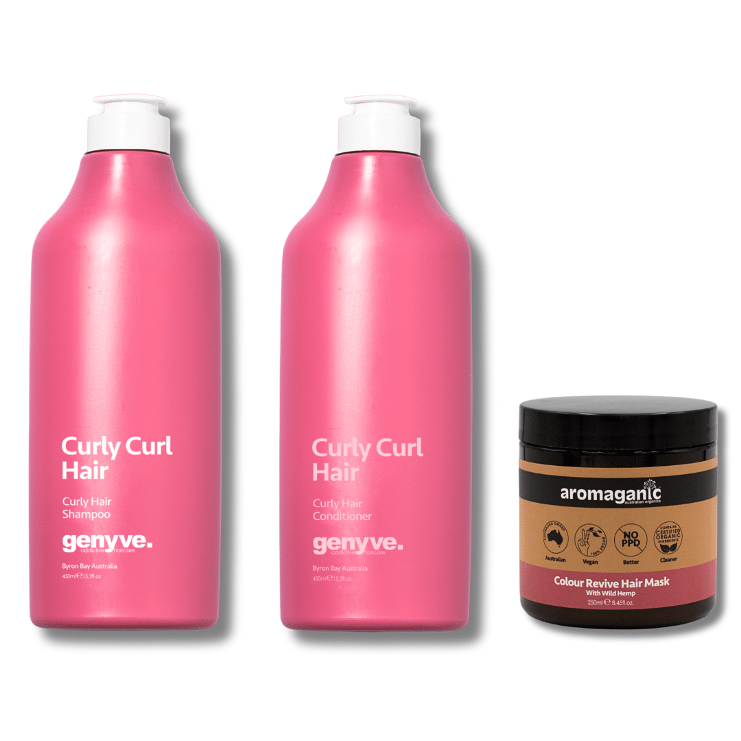 Curly Curl Trio – Defined Curls & Deep Hydration Set | Aromaganic