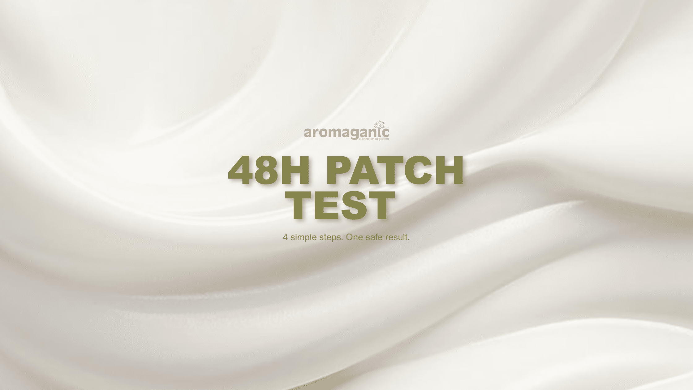 Aromaganic 48 hour patch test for hair dye visual guide with cream background